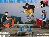 Area52 Do the trick - GET the T-shirt! Etapa 5: Kickflip